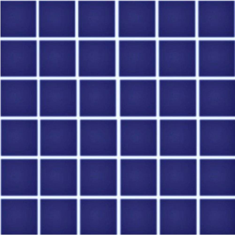 Cobalt Blue Matt. Nylon Net Backing. Mosaic, 50x50mm Chip. Glazed Porcelain