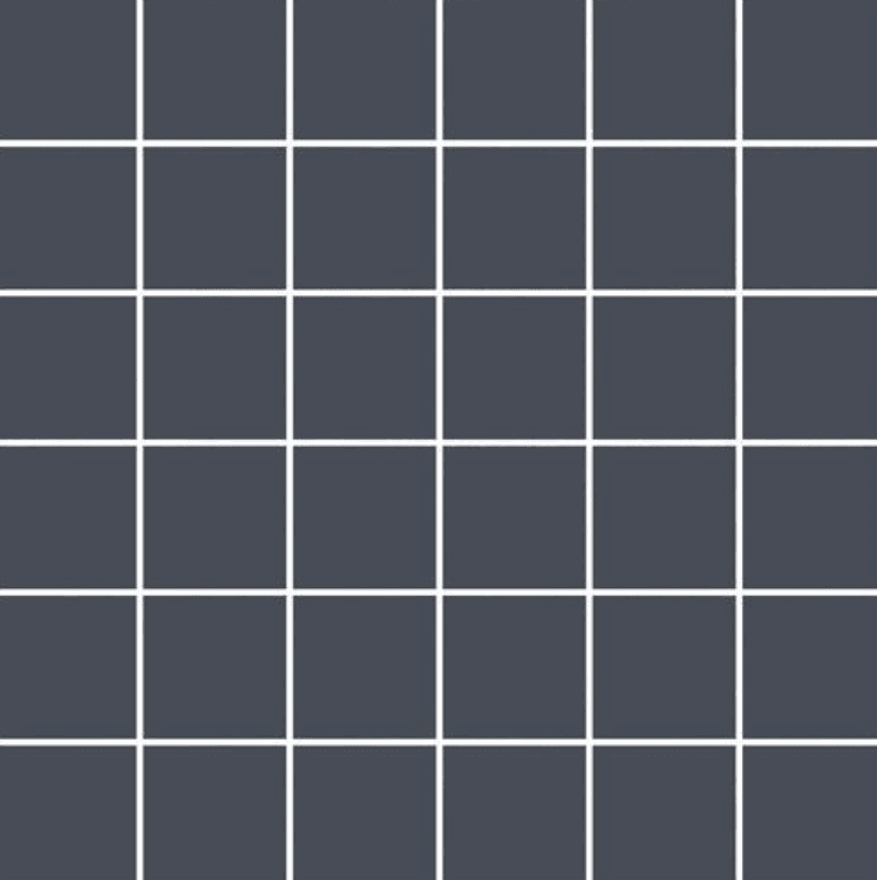 Anthracite Matt R10B. Dot Mount Backing. Pool Safe. Mosaic, 50x50mm Chip. Glazed Porcelain