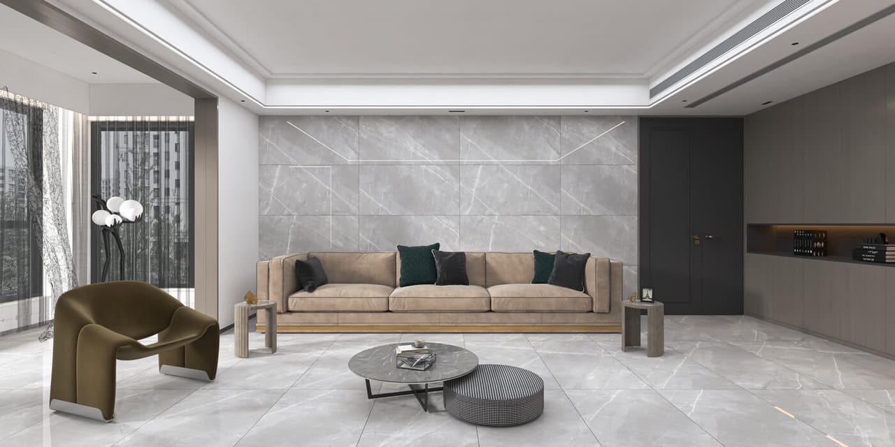 ARMANI GREY LARGE FORMAT TECHNICAL PORCELAIN, RECTIFIED EDGE, lifestyle view