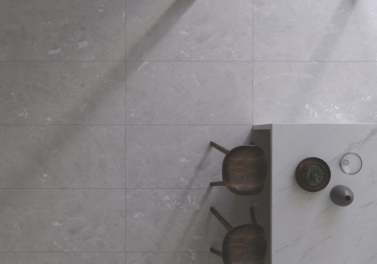 MYSTERY GREY LARGE FORMAT TECHNICAL PORCELAIN, RECTIFIED EDGE, lifestyle view