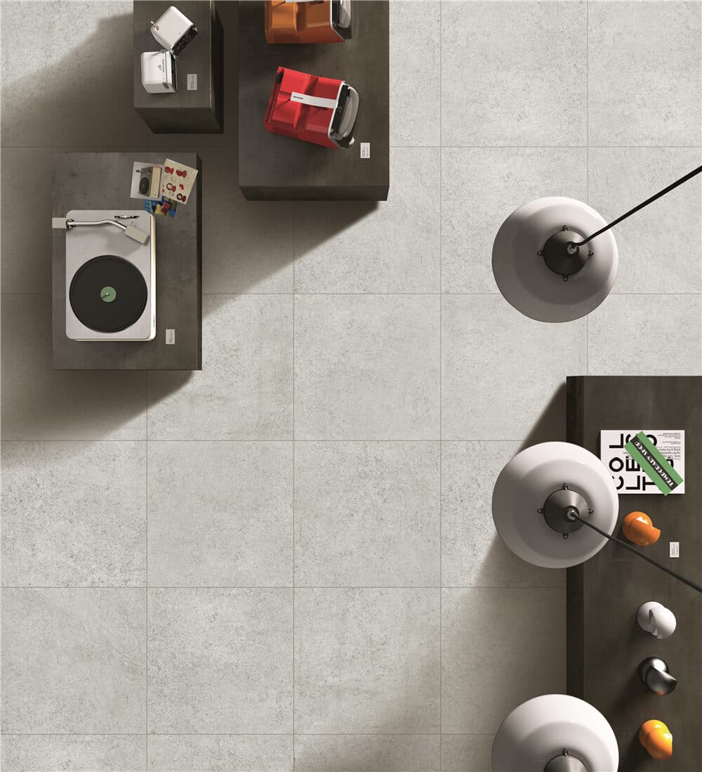 REEFSTONE SILVER. GLAZED PORCELAIN, RECTIFIED EDGE, lifestyle view