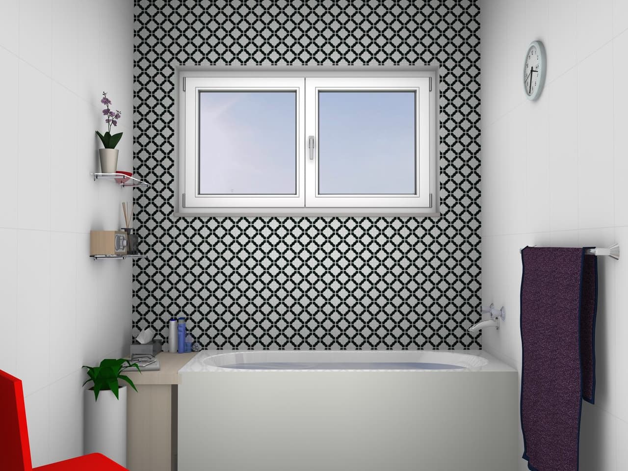 POPPY FLOWER GLOSS WHITE MOSAIC 40X40MM ON 305X305MM SHEET, lifestyle view