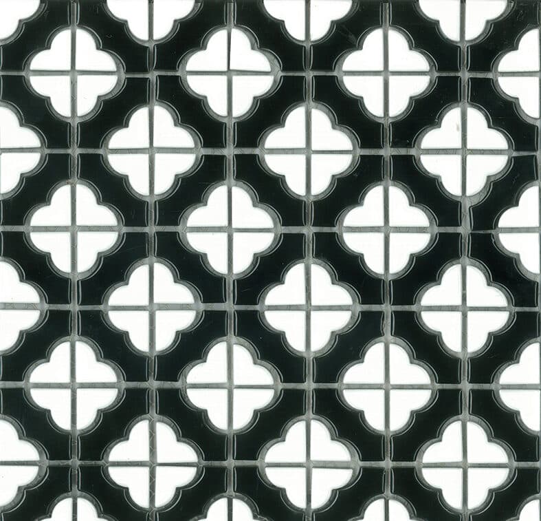 POPPY FLOWER GLOSS WHITE MOSAIC 40X40MM ON 305X305MM SHEET