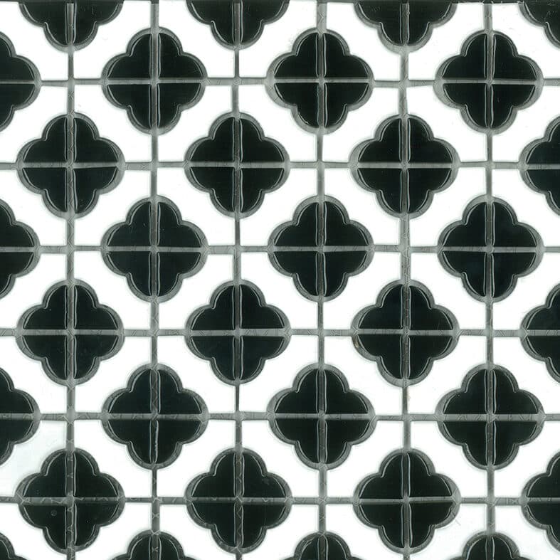 POPPY FLOWER GLOSS BLACK 40X40MM ON 305X305MM SHEET